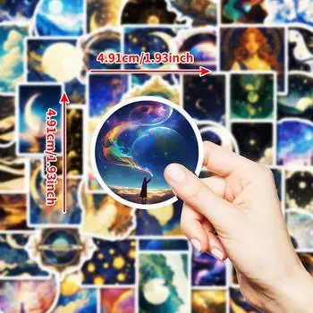 50 креативных наклеек граффити «Ночное черное звездное небо» для вселенной, чехол для мобильного телефона, скейтборд, багаж, ручная работа