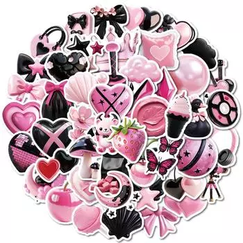 50 креативных трехмерных граффити-наклеек в стиле черного порошка, декоративные наклейки для детей