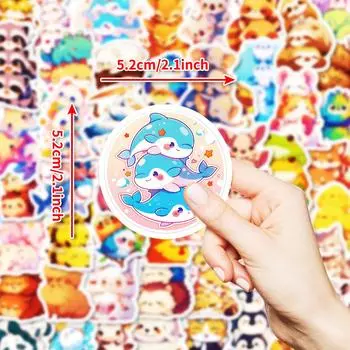50 креативных забавных музыкальных наклеек с животными, детские игрушки-поощрения, декоративные наклейки