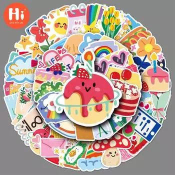 50 кремовых граффити в стиле мультфильмов, свежие и оригинальные наклейки Guka для багажа, сделанные вручную, водонепроницаемые