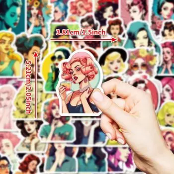 50 Крутых Модных Наклеек для Девочек Сделай Сам Украшение для Холодильника Скейтборда Шлема Водонепроницаемые Наклейки