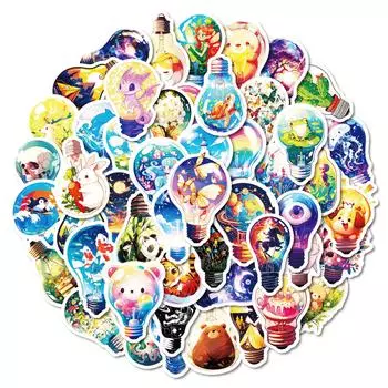 50 лампочек среднего и большого размера World Graffiti водонепроницаемая декоративная наклейка декоративный чехол для мобильного телефона наклейка для ноутбука