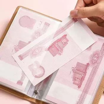 50 листов Бюджетный скоросшиватель с замком PU кожаный планировщик органайзер Экономия денег Папка-регистратор 50 листов синий