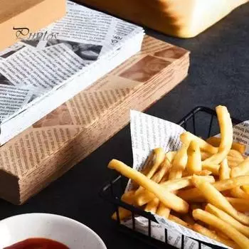 50 листов бумаги для выпечки. Пищевая бумага с анти-масляным антипригарным покрытием. Устойчивый к высоким температурам жиронепроницаемый пергамент для выпечки. 50pcs коричневый