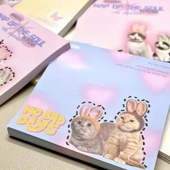 50 листов Kawaii Cat Sticky Note в американском стиле, милый блокнот с мультяшным котом, сделай сам, декоративный блокнот для скрапбукинга, студенческие принадлежности 50 Sheet