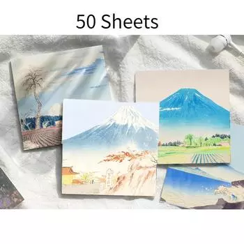 50 листов/книга Бумага для заметок с изображением всемирно известной серии картин Нелипкая бумага для заметок Канцелярские принадлежности Украшения Блокнот A