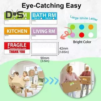 50 листов съемных водонепроницаемых упаковочных этикеток для коробок для домашнего переезда с цветной кодировкой хрупких тяжелых заготовок наклеек Sets