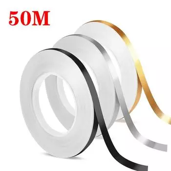 50 м клейкая лента для швов плитки, ширина 0,5, самоклеящаяся водонепроницаемая напольная фольга для герметизации зазоров на стенах, декоративная лента для комнаты 0.5cm&50M золотой