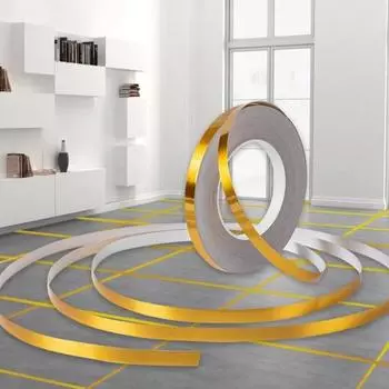 50 м матовый золотой, серебряный край пола, водостойкие наклейки на стену со швом, зазор в стене, потолок, украшение дома, самоклеящаяся лента для плитки as the picture