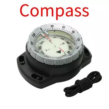 50 м подводный компас для дайвинга светящийся наручный компас для дайвинга водонепроницаемый навигационный инструмент с эластичной веревкой для дайвинга и кемпинга чёрный
