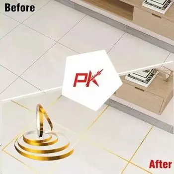 50 м/рулон, самоклеющиеся наклейки для напольной плитки, водостойкая уплотнительная лента для зазора в стене, полоска для напольной плитки, красивая наклейка на шов, украшение стены Width:0.5cm серебряный