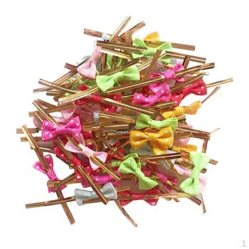 50 металлических завязок 8 см. Галстук-бабочка для торта и хлеба. Конфеты 1.