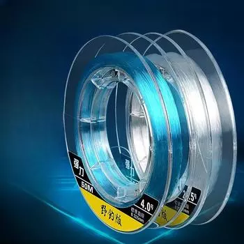 50 метров основная леска из японского сырого шелка, подстрока, сильная тяговая сила, мягкая резка воды, быстрая дикая рыбалка, черная яма, конкурентоспособная нейлоновая леска 0.4