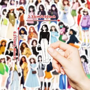 50 Милых Девочек Все Виды Одежды Наклейки Повседневный Инс Ветер Лесная Одежда Не Повторяющиеся Наклейки