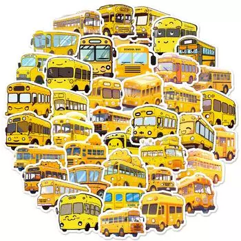 50 милых мультяшных наклеек-граффити для школьного автобуса, персонализированные украшения для мобильного телефона, ноутбука, водонепроницаемые и съемные