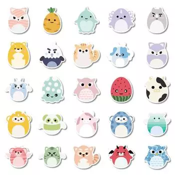 50 Милых Мультяшных Животных Эльфов Q Версии Водонепроницаемые Наклейки для Украшения Блокнота и Водного Стакана