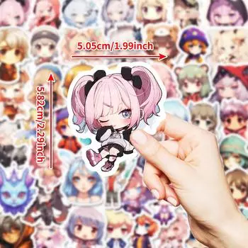 50 милых нарисованных вручную мультяшных девушек, граффити-наклеек, украшающих багаж, шлем, скейтборд, лед