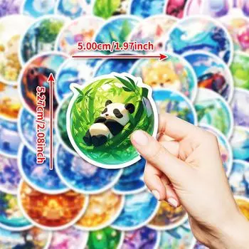 50 милых оригинальных наклеек в виде граффити с изображением маленьких животных в виде магического хрустального шара для детей