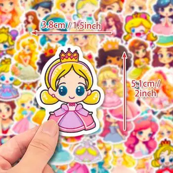 50 Милых Принцесс Детские Наклейки Автомобиль Мобильный Телефон Школьный Рюкзак Пенал Декоративные Наклейки Водонепроницаемые Канцелярские Товары Креативные Наклейки