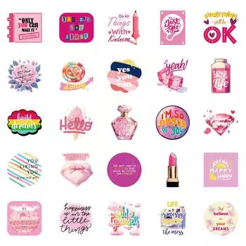 50 милых розовых девушек с ветром, золотая рыбка, любовь, текст на видео, сделай сам, блокнот, стакан для воды, наклейка на ветру