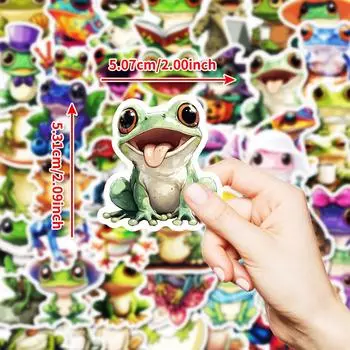 50 милых зеленых наклеек-граффити для детей, украшающих чехол для мобильного телефона, скейтборд, ноутбук, стакан для воды