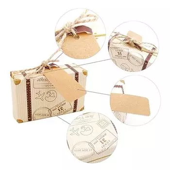 50 мини-коробок любимых конфет для вечеринок с винтажными бирками из крафт-бумаги и мешковиной для упаковки свадебных подарков, путешествий и фестивалей 5x5x5cm мятный зеленый