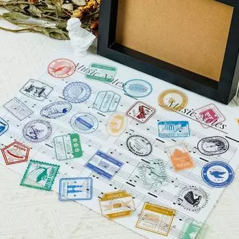 50 Minimalist Postmark Series Pet Transparent Stickers High Value Decorative Waterproof Stickers