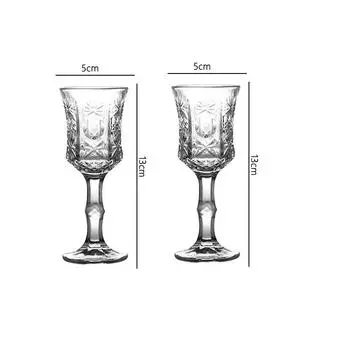 50 мл/100 мл Роскошный коктейльный бокал с высокой ножкой, изысканный бокал для красного вина, классическая резная винная кружка, элегантная стеклянная посуда 2pcs