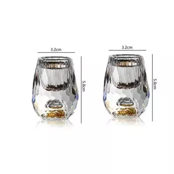 50 мл/15 мл золотая фольга стакан для спиртных напитков роскошный бокал для вина с толстым дном элегантный ромбовидный стакан байцзю изысканные кружки для бренди виски 2pcs