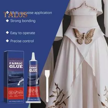50 мл клея для ткани со скребком, постоянный прозрачный клей, кристально чистый, с антизасоряющим наконечником, прочный клей для ткани A