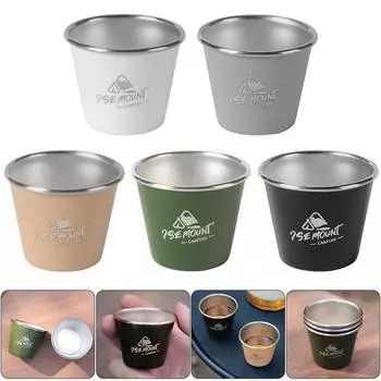 50 мл Мини-стакан для кемпинга из нержавеющей стали, винная кружка для улицы, штабелируемая, легкая, портативная, для кофе, чая, напитков армия зеленый