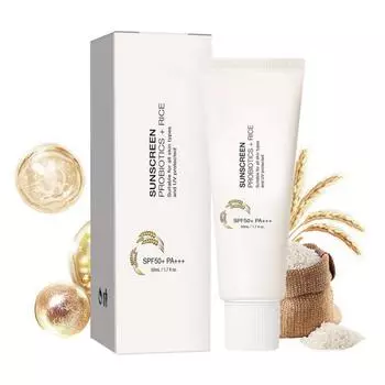 50 мл SPF50+ Солнцезащитный крем Pa+++ Пробиотики Рисовый фермент Лосьон для загара для тела Солнцезащитный крем для лица