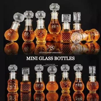 50 мл стеклянные бутылки для виски ликерные бутылки для алкоголя вина французские резные духи медовая банка мини-контейнер для хранения свадебный подарок ручной работы A