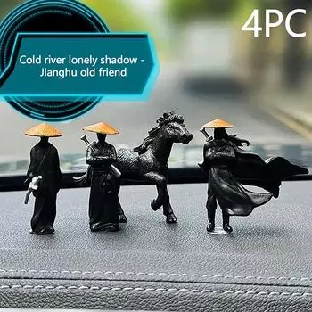 50 мм смоляные мини-фигурки модель древнего японского китайского ниндзя самурая воина моделирование крутой миниатюрный автомобиль украшения подарки 2PCS