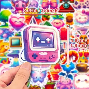 50 Mosaic Pixel Wind Game Console Graffiti Stickers Diy Luggage Notebook Car Stickers Cross