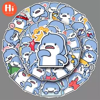 50 мультяшных граффити с изображением пухлой акулы, милые оригинальные детские награды Guka, украшение для чехла для телефона, наклейка на багаж