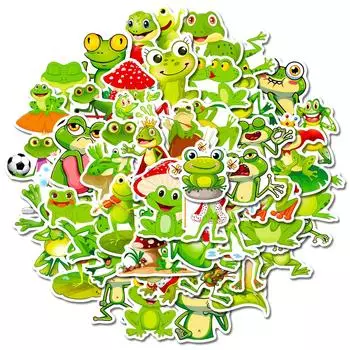 50 Мультяшных Наклеек Серии Кряк, Забавные Наклейки для Детей для DIY, Животные для Концентрации, Маленькие Лягушата