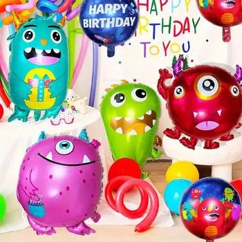 50 мультяшных шаров из алюминиевой пленки в форме монстра, подарок на день рождения, рождественскую вечеринку, украшение для вечеринки