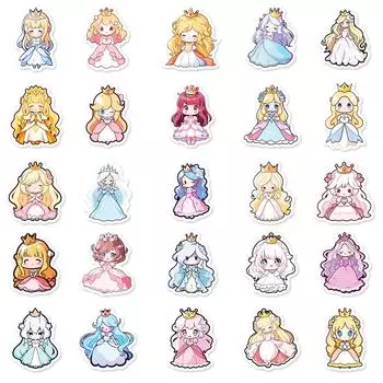 50 мультяшных юбок принцесса дети награда корона маленькая девочка граффити наклейки сделай сам