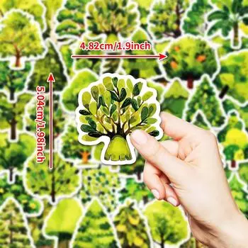 50 Мультяшных Зеленых Лесных Граффити Наклеек Водонепроницаемые Декоративные Наклейки