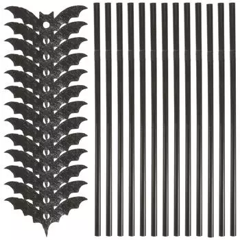 50 наборов мешалок для коктейлей, соломинок для питья, обеденного стола, осеннего декора для кухни чёрный