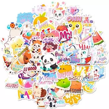 50 Наградных наклеек для учеников Temu Kids для малышей, круглые, мультяшные, похвальные, ободряющие, наградные наклейки для учеников