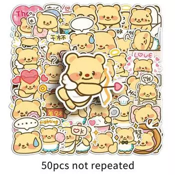 50 наклеек Butterbear Милые мультяшные наклейки 50pcs