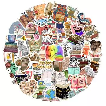 50 наклеек для книг, наклейки-граффити для чтения книг, наклейки для компьютера, мобильного телефона, планшета, закладки, наклейки для ручного аккаунта