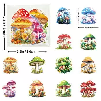 50 Наклеек для питомцев Креативные грибы листья Ручной учет Прозрачные Растения Набор наклеек для ручного учета Материал Украшение Жара