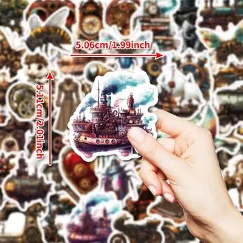 50 Наклеек Граффити на Паровую Тематику Эпохи Творчества Наклейки Граффити для Украшения Чехлов Телефонов