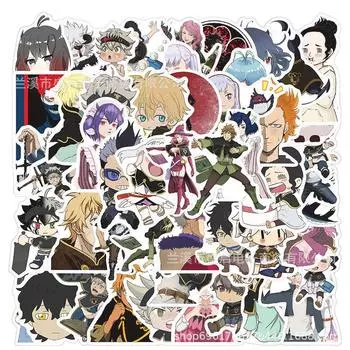 50 наклеек-граффити с изображением мультяшного черного клевера для ноутбуков, блокнотов, стаканов для воды - декоративные водонепроницаемые наклейки HT125