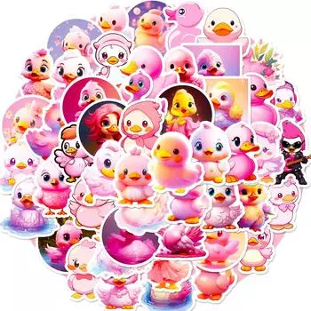 50 наклеек Мечта Маленький Розовый Утенок Мобильный телефон Планшетный компьютер Персонализированные Сделай сам Декоративные наклейки Многократно приклеивающиеся Водонепроницаемые наклейки