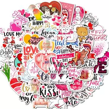 50 наклеек на День святого Валентина Любовь Любовь Романтика Признание Багаж Блокнот Самокат Съемные наклейки
