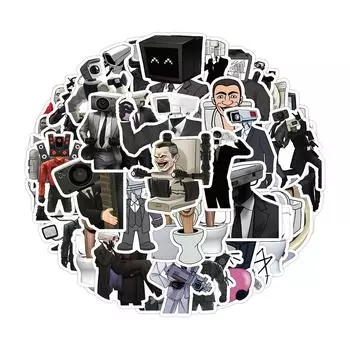 50 наклеек на стену унитаза, подходящих для водонепроницаемых декоративных наклеек из ПВХ на ноутбуках, скейтбордах и чашках для воды One Size